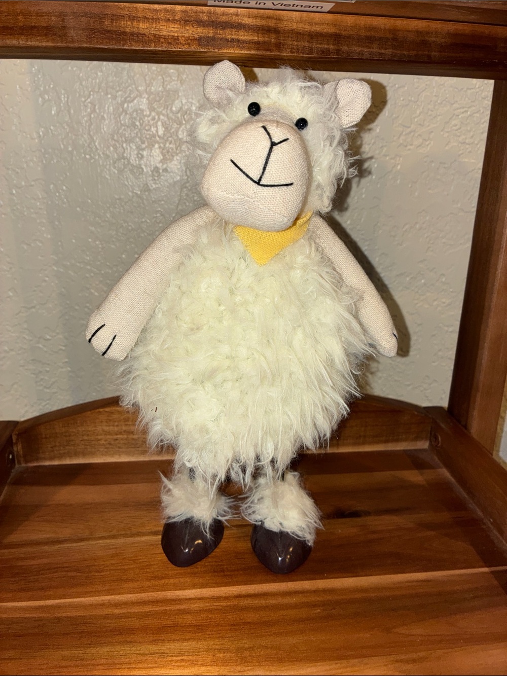 Sheep decor wired, fur covered appropriately 10” tall